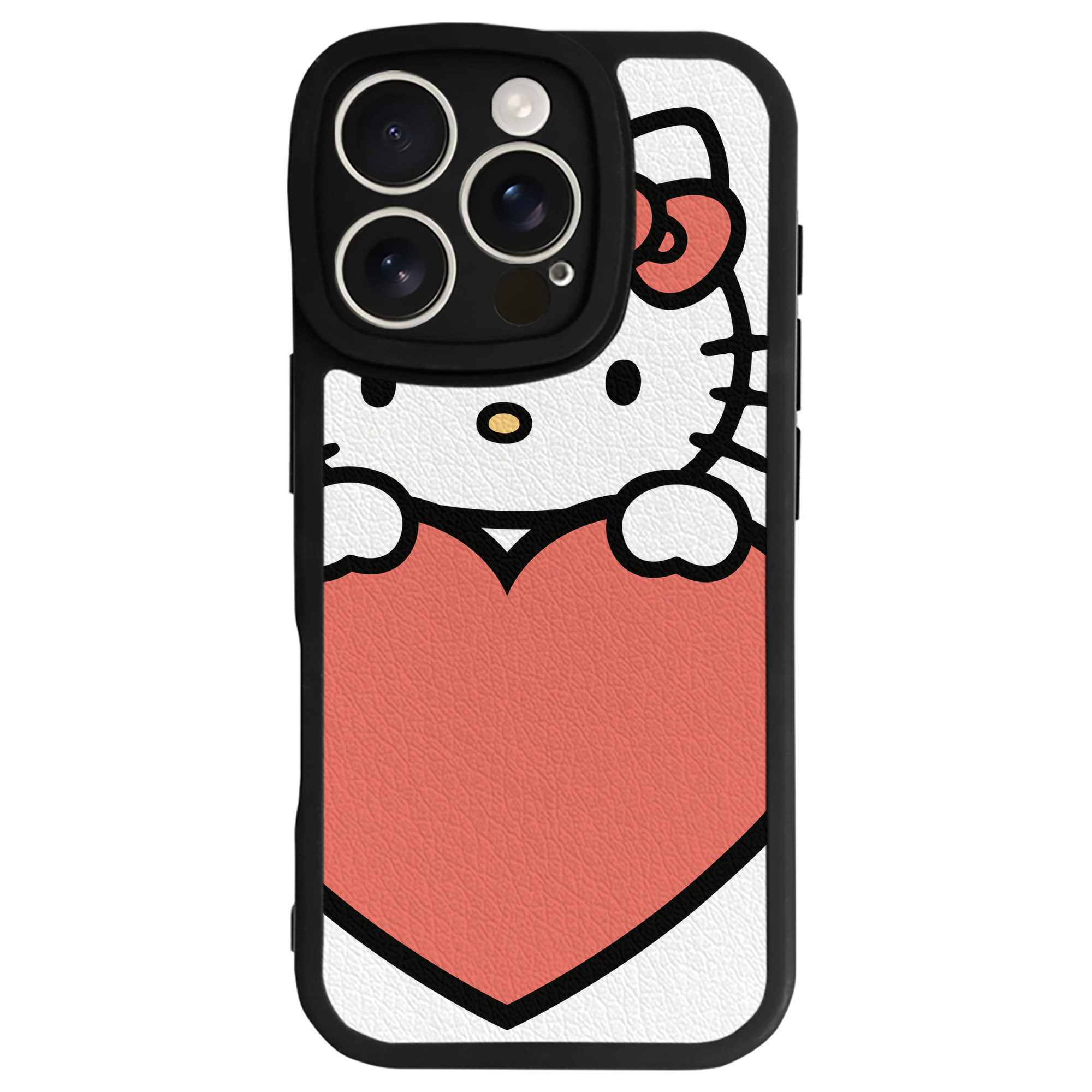 （画像用） Hello Kitty ハローキティ 【iPhone 16シリーズ対応】シリコンスマホケース（レザー調） 材質：シリコン